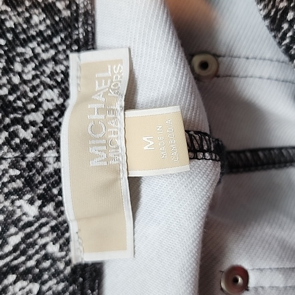 MICHAEL Michael Kors black/white speckled pull on ankle pants-M - Picture 5 of 8